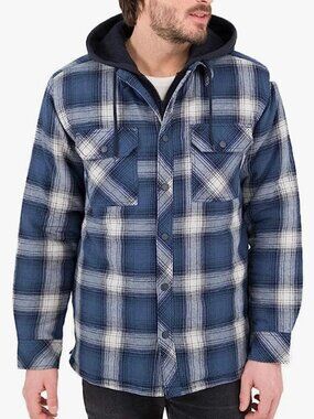 Boston Traders Men's Quilted Flannel Jacket Dark Denim Medium